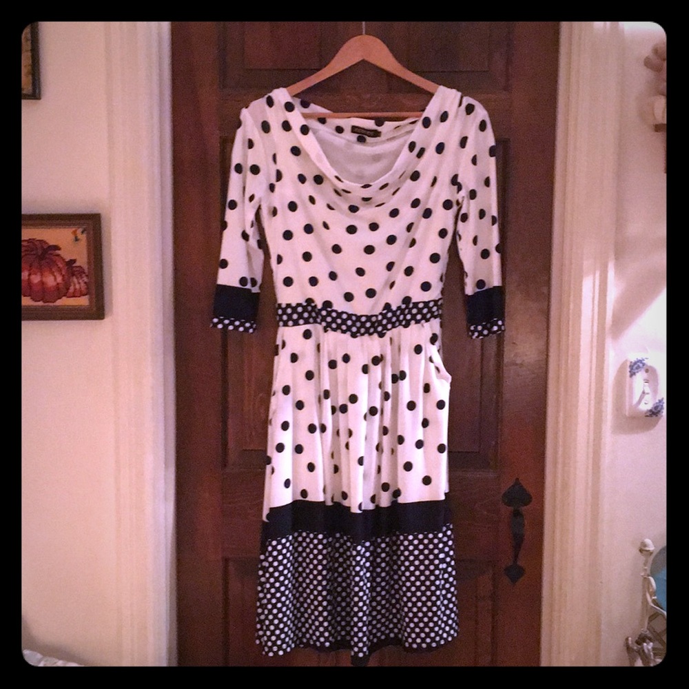 Reborn navy/white cowl neck dress, never worn.
